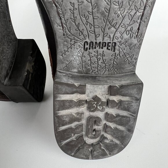 Camper Leather Suede Moto Western Winter Tall Boots Boho Slouchy Relaxed Field - Picture 9 of 10